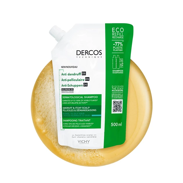 Vichy Dercos korpásodás elleni sampon normál vagy zsíros hajra utántöltő 500ml