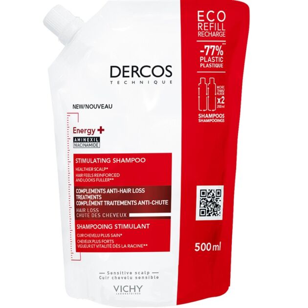 Vichy Dercos Energy+ sampon hajhullás esetére utántöltő 500ml