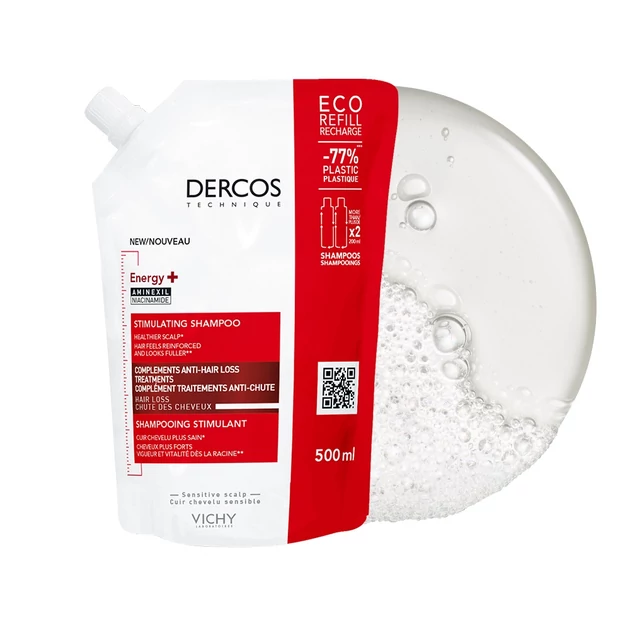 Vichy Dercos Energy+ sampon hajhullás esetére utántöltő 500ml