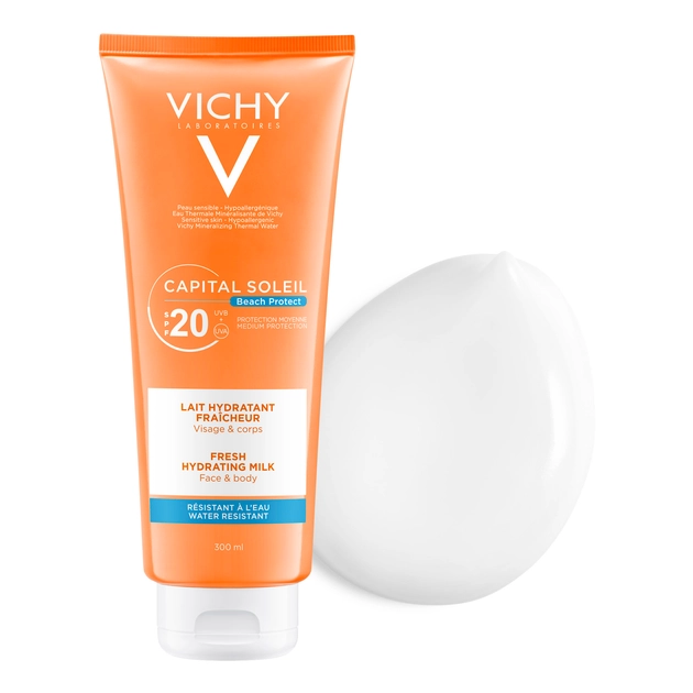 Vichy Capital Soleil Beach Protect Hidratáló naptej arcra és testre SPF20