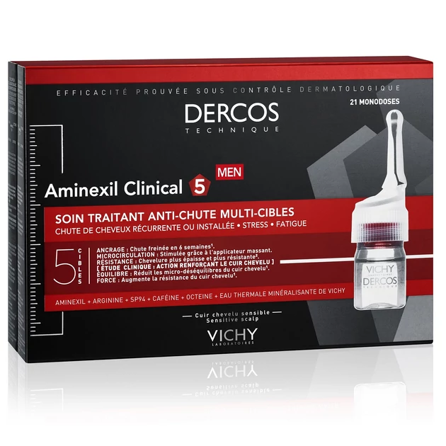  Vichy Dercos Aminexil Clinical 5 többfunkciós hajápoló program hajhullás ellen férfiaknak