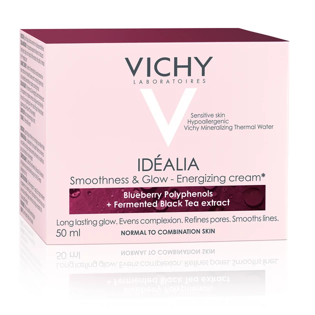 Vichy Idéalia bőrkisimító és ragyogást adó, energizáló arckrém normál, kombinált arcbőrre 50 ml