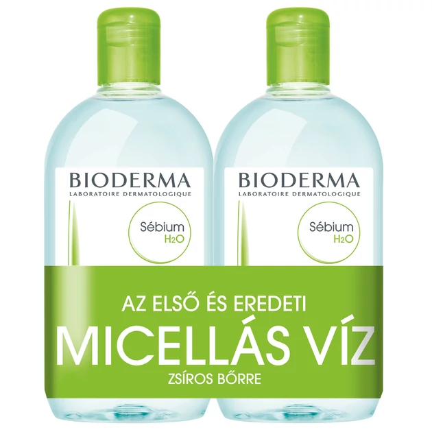 Bioderma Sébium H2O arc- és sminklemosó 500ml+500ml DUO PACK