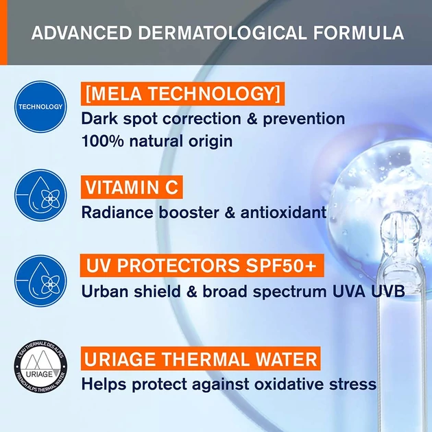 Uriage DÉPIDERM Krém SPF50 barna foltok ellen 30ml