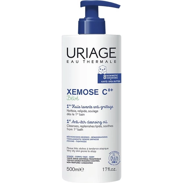 Uriage Baba Xemose C8+ Tusfürdő olaj lipidfeltöltő és viszketéscsillapító hatással 500ml